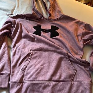 Women’s purple Under Armour Hoodie with black logo